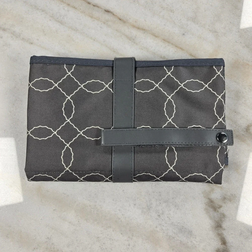 Eddie Bauer Portable Changing Pad Grey Geometric Travel Diaper Clutch Baby Gear